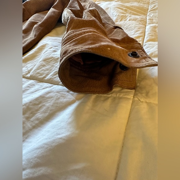 Vintage 80s Melanzona Suede Jacket - Size M - Tan/Brown -  Pockets - Lined - Picture 10 of 16